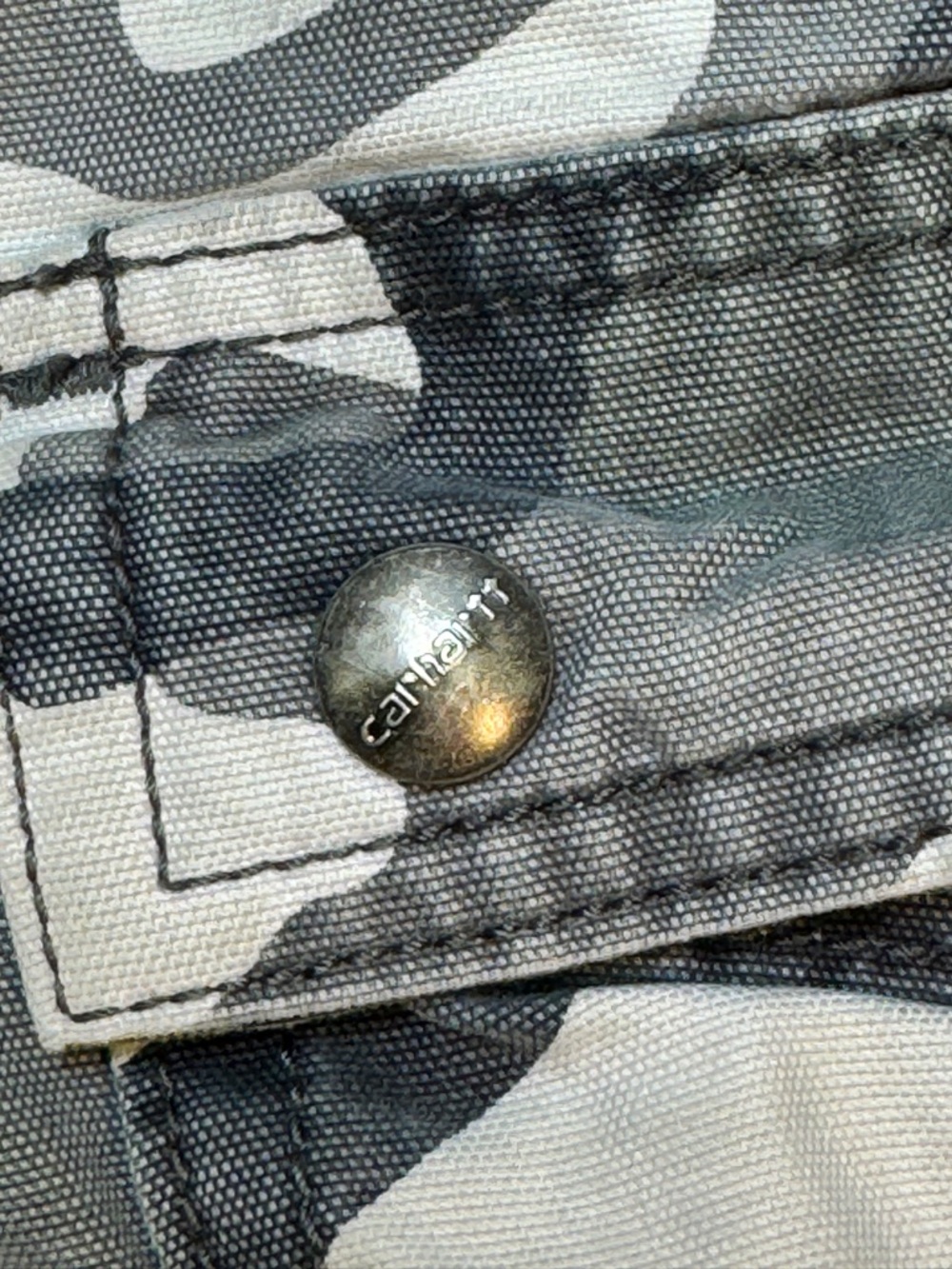 Carhartt Shorts Men’s 38 Gray Camo Cargo Relaxed Fit 11 Inseam Workwear Summer - Picture 4 of 8